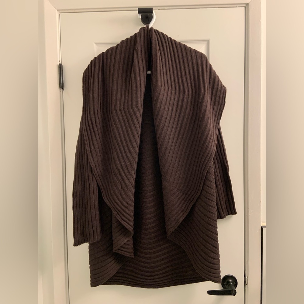 Long Sweater brown 50% wool heavy
